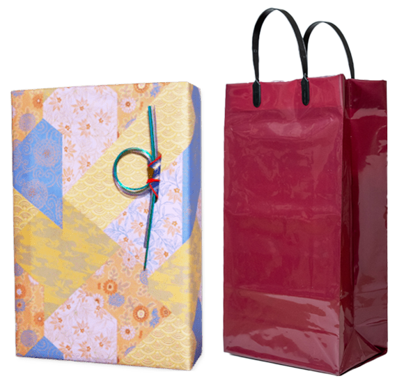 スナップ日本酒の2本用紙箱ギフトラッピングにお付けできる専用手提げ袋とのセット